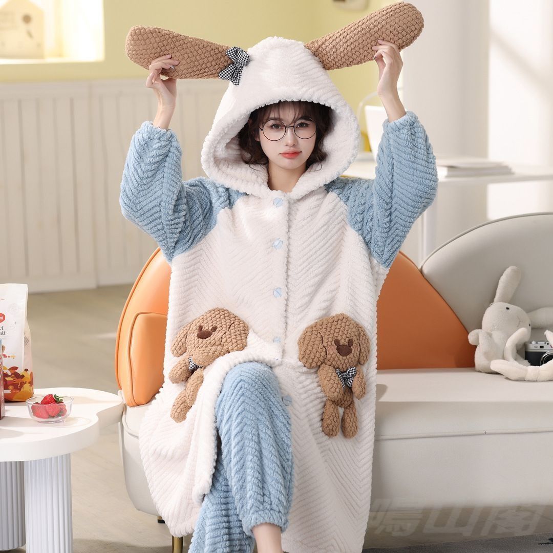 【ジェラートピケオム】セットアップ ルームウェア パジャマ ボーダー モコモコ ルームウェア 長袖 ふわふわ 上下セット もこもこ ボーダー レディース