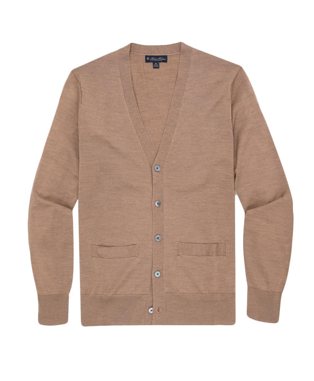 Size S_Color キャメル Brooks Brothers ブルックス ブラザーズ メリノウール Vネックカーディガン 100209778 キャメル S
