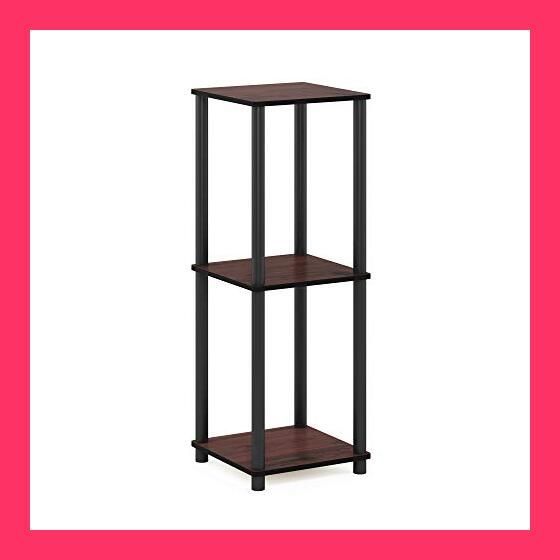 【スタッフおすすめ！】フリノ (Furinno) サイドテーブル エンドテーブル ダークチェリー/ブラック 2台セット 幅34*奥行34*高さ50cm 【日本正規輸入品】