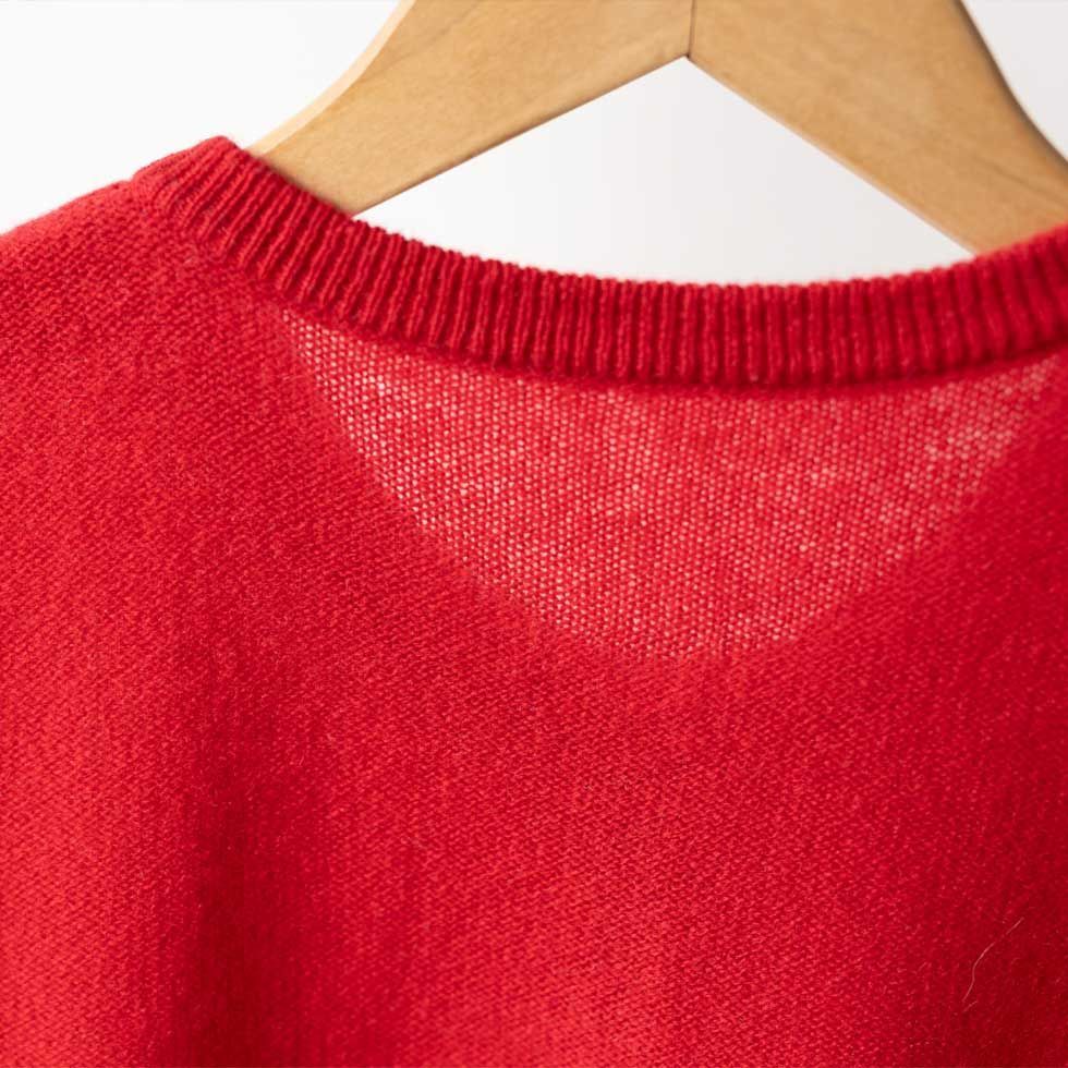 カシミヤ100％グラデ―ションナローボーダーカーディガン