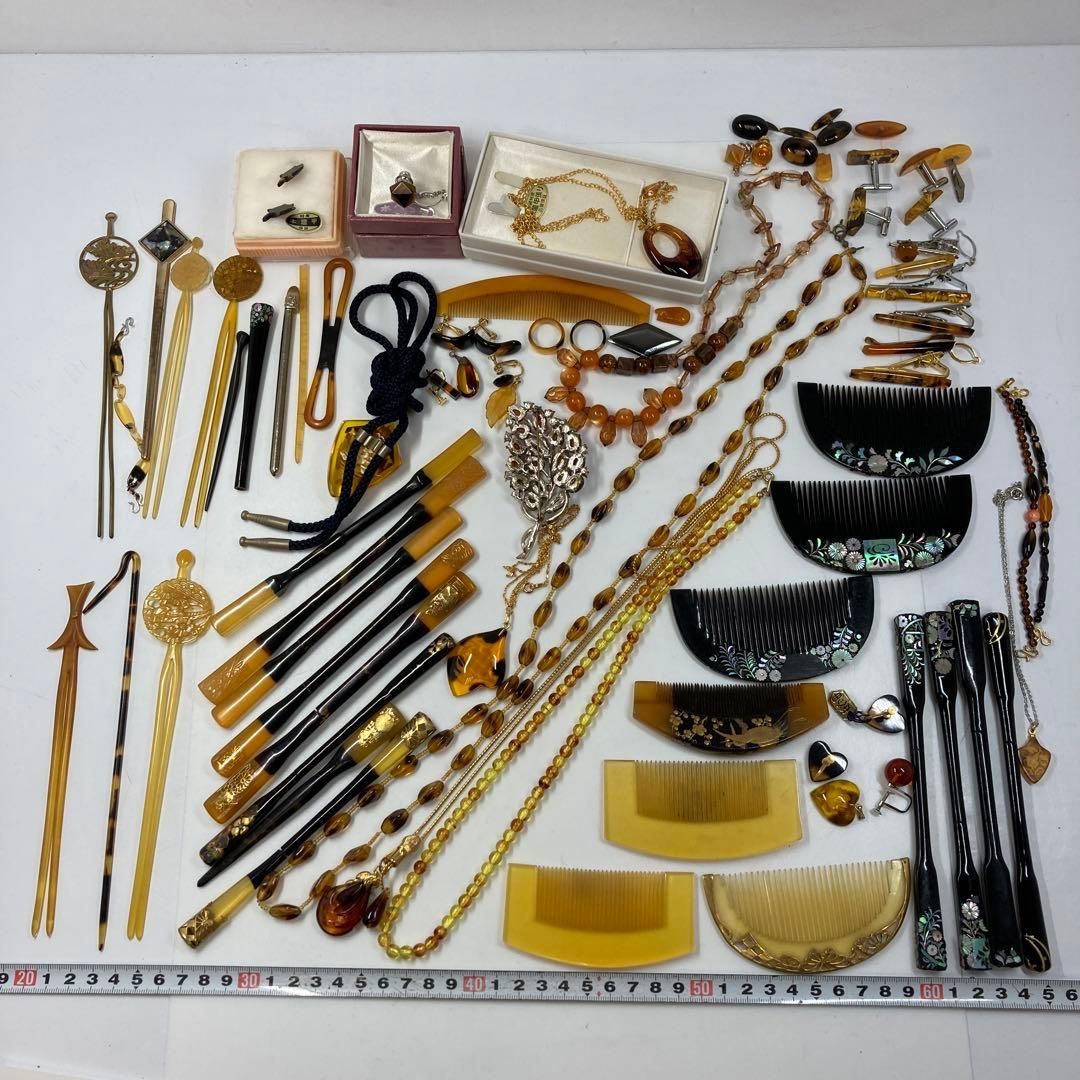 鼈甲 琥珀等 アクセサリー多数677g 東Y5-1214 WWW_MORNINGWALKER_COM