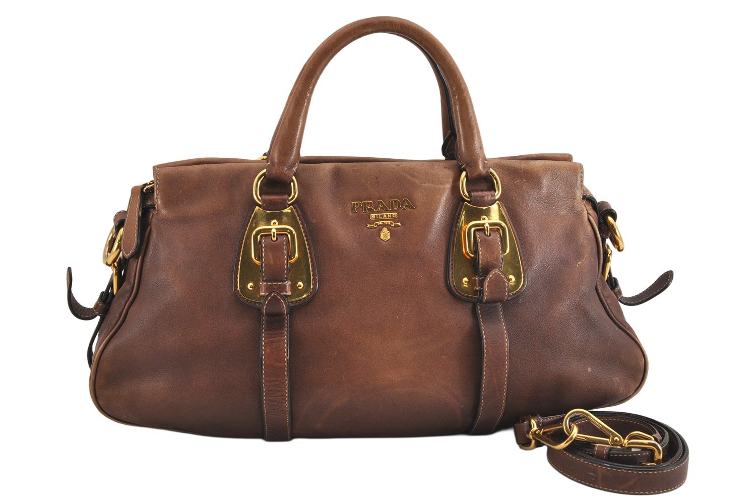 PRADA プラダ ヴィンテージ レザー 2Way ショルダーハンドバッグ 