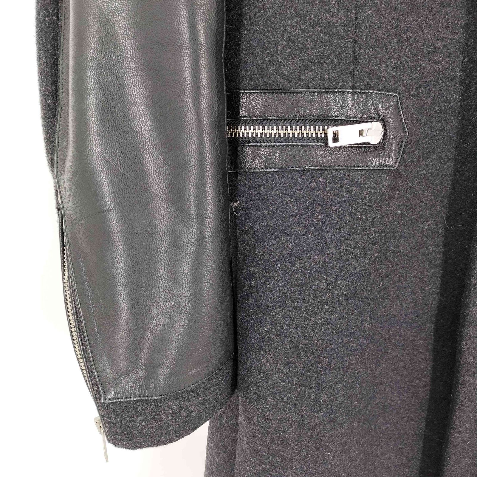 ディーゼル DIESEL レザー切替 ダブルジップアップチェスターコート