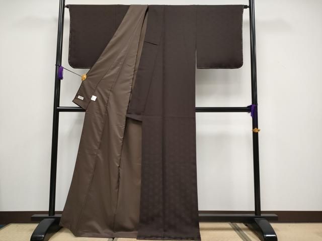 鉄黒色地 洗える着物