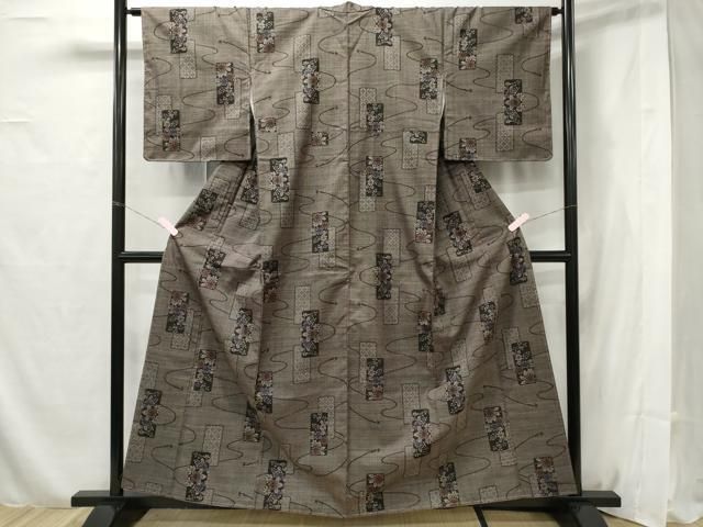 平和屋着物□本場大島紬 泥染め 7マルキ 亀甲文 正絹 逸品