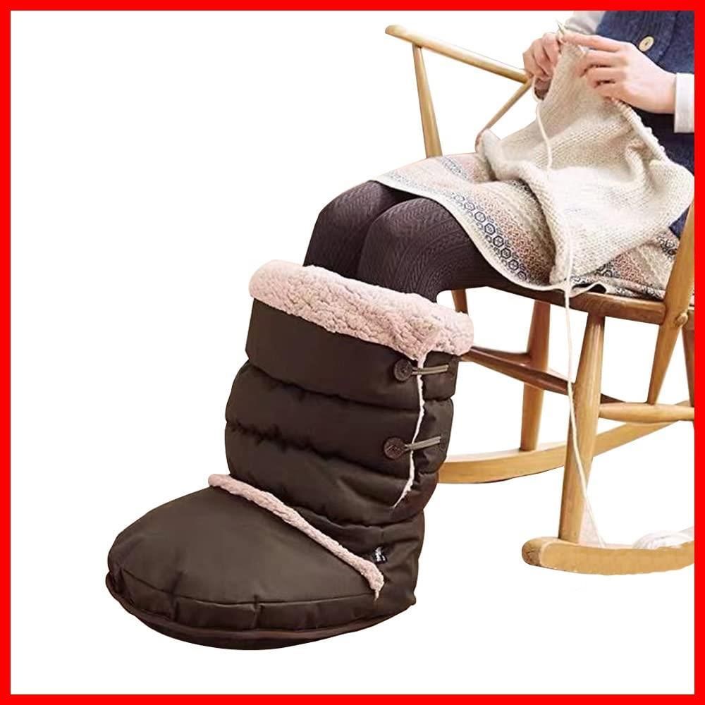 【新着商品】FOOT WARMER フットウォーマー 足入れクッション 足ぽかグッズ 足枕 防寒 電源不要 ひざ下まで暖かい モコモコ ボア生地 (ベージュ)