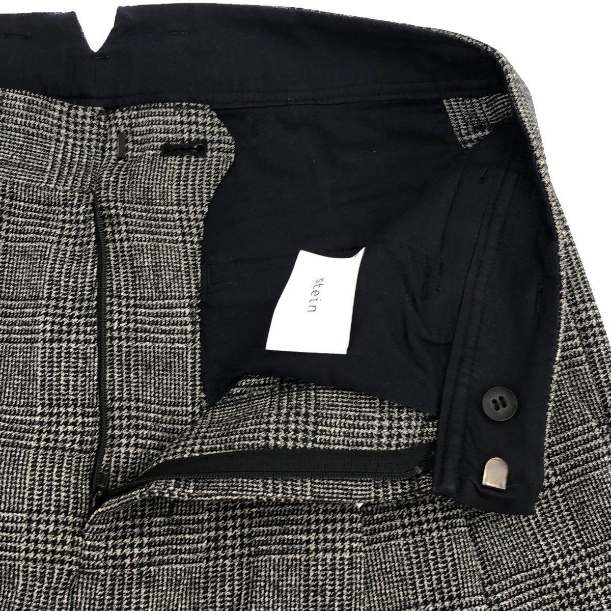 stein】TWO TUCK WIDE TROUSERS Glen check