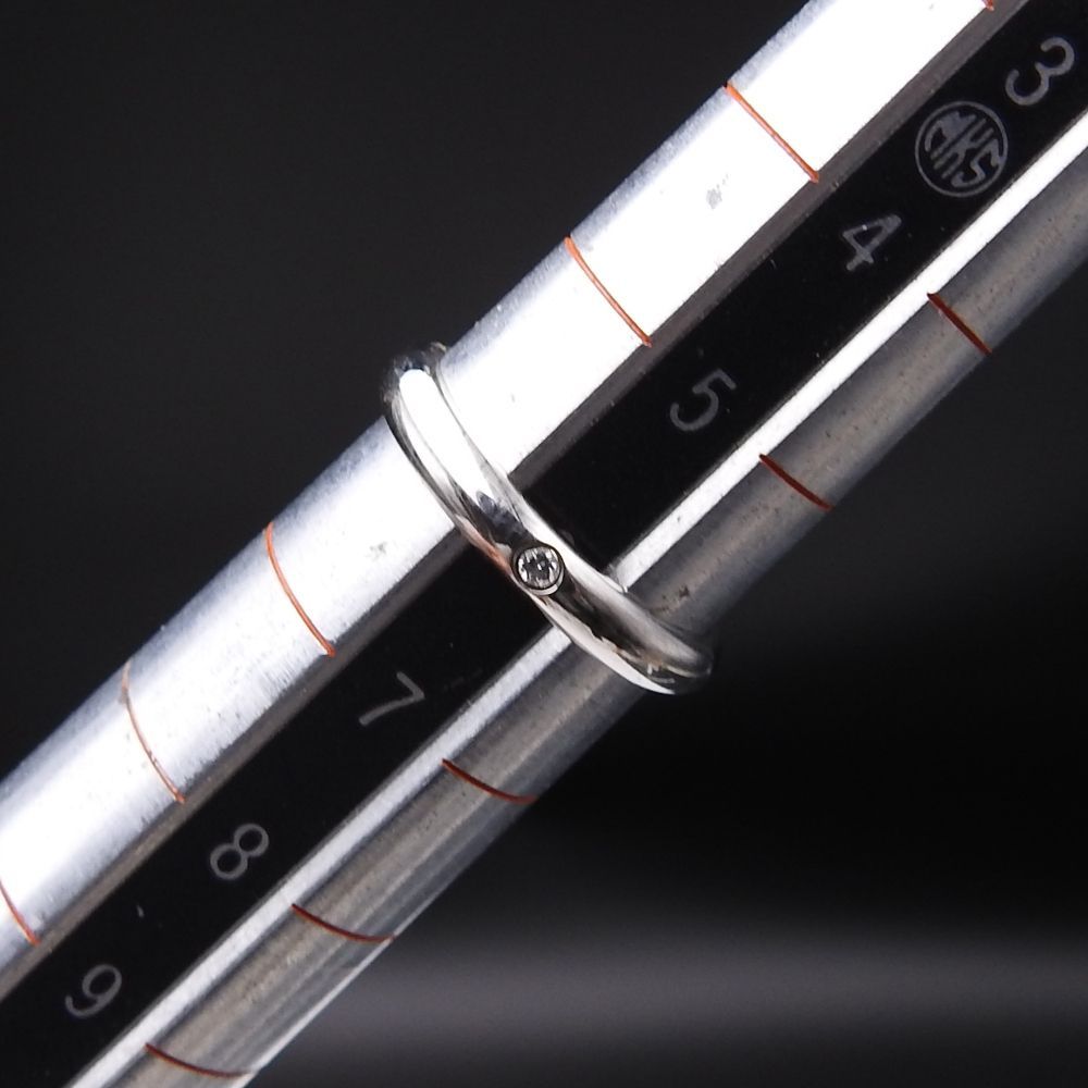 【ブランド/T】Cartier カルティエ リング 46 #6 Pt950 ダイヤ 1Pダイヤ 記念日・イニシャル刻印 アクセサリー 美品 TA0703 カルティエ Cartier デスティネ ウェディング リング Pt950