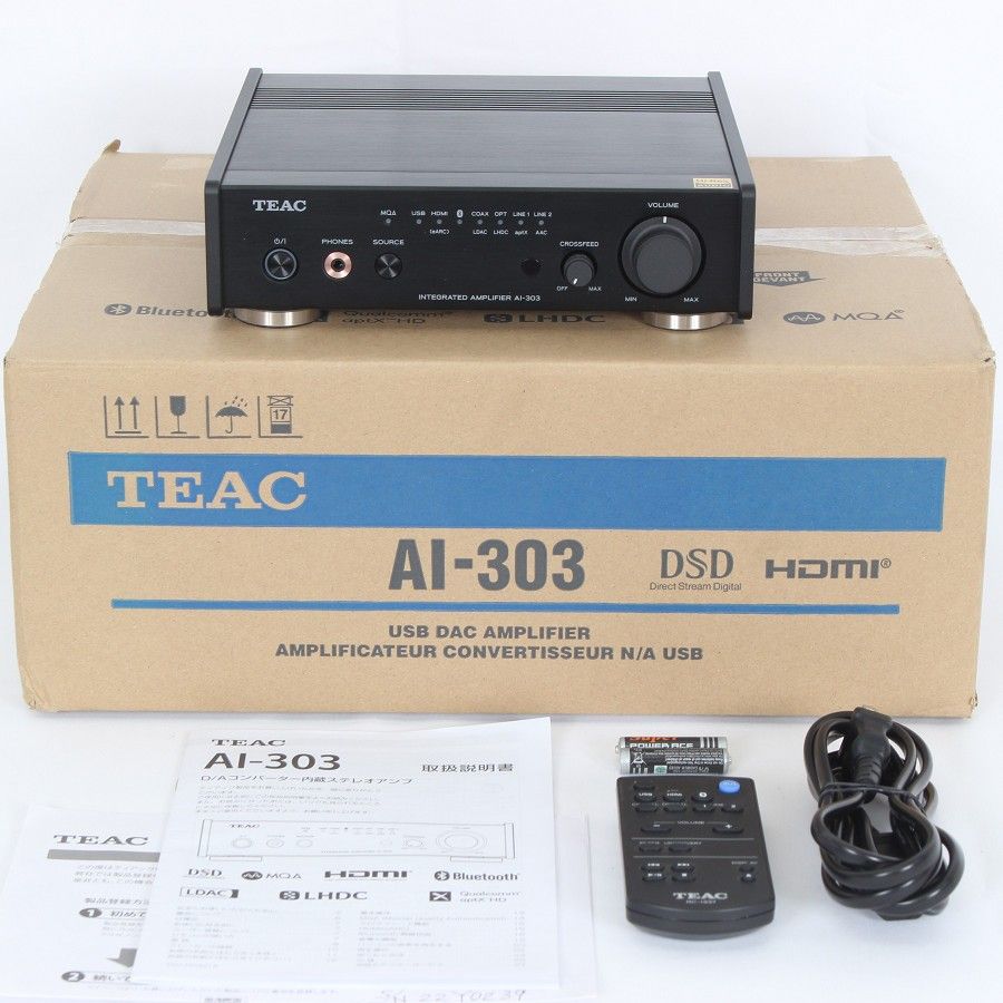 TEAC AI-303-B ブラック USB DAC|Bluetooth|eARC搭載 ステレオプリメインアンプ ティアック 本体