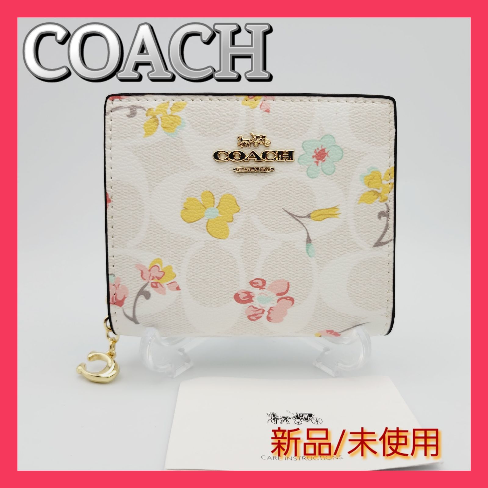 【新品】COACH 財布スナップウォレットシグネチャーキャンバスマイフラワー