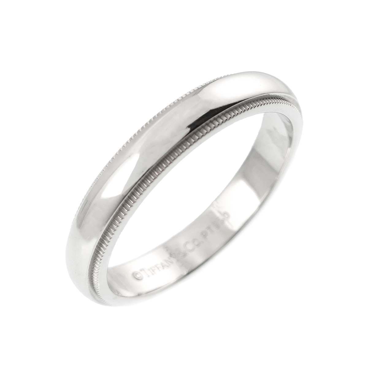 ティファニー TIFFANY&Co. ミルグレイン 21.5号 リング 幅4mm Pt