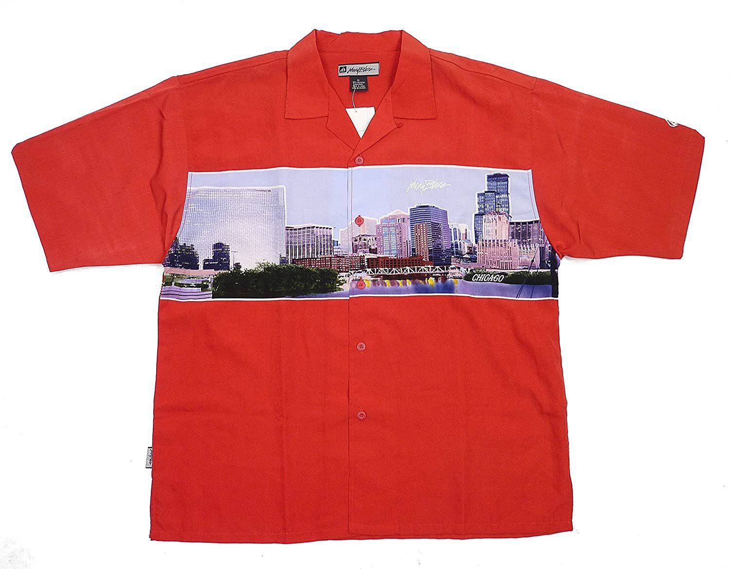 ジョニーブレイズ City Chicago シカゴ 半袖 シャツ レッド｜半袖シャツ