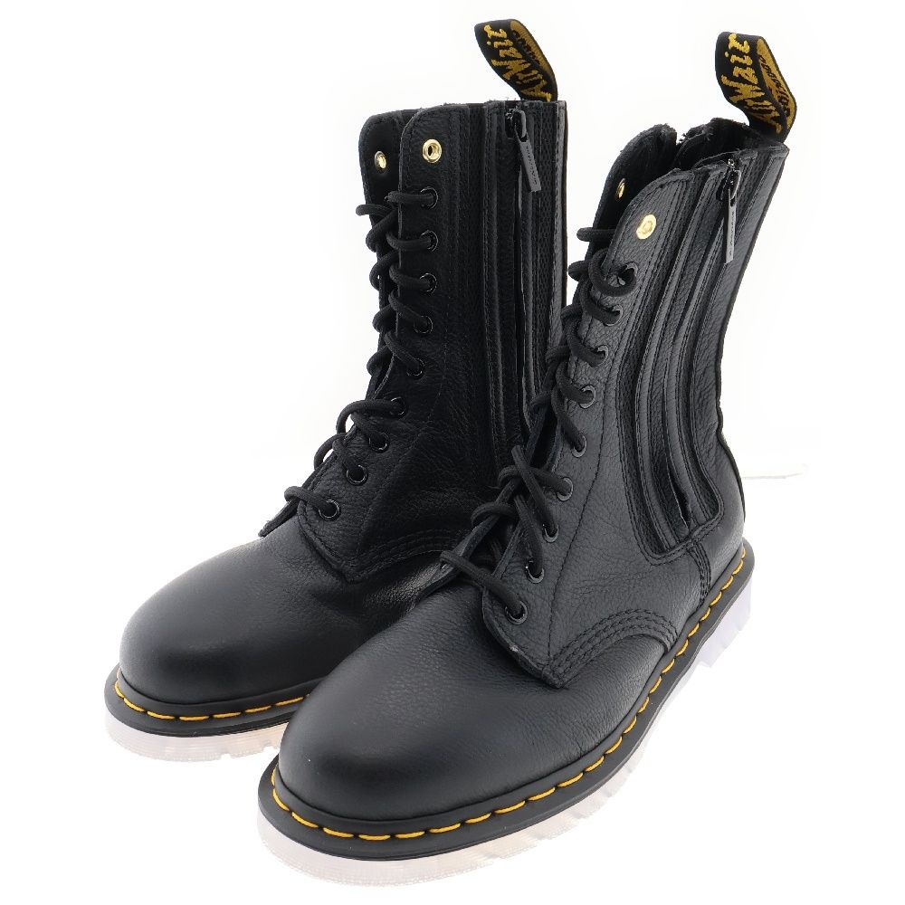 Dr.Martens (ドクターマーチン) ×YOHJI YAMAMOTO 10-EYE SIDE GORE BOOTS サイドジップ ロングブーツ  ブラック - メルカリ