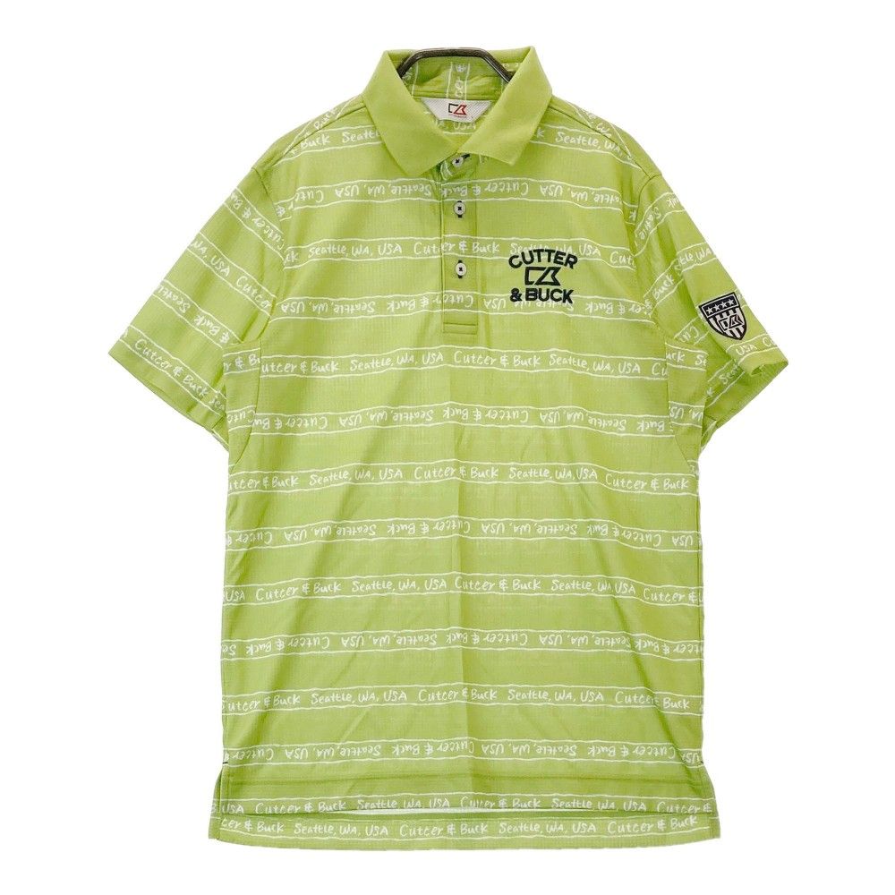 美品 CUTTER&BUCK カッター&バック 半袖 ハーフジップ ウェア ドライシャツ メンズ Lサイズ ボーダー柄 刺繍ロゴ ゴルフ 吸水速乾 白 美品 特大 CUTTER\u0026BUCK カッターアンドバック 半袖 ポロシャツ メンズ