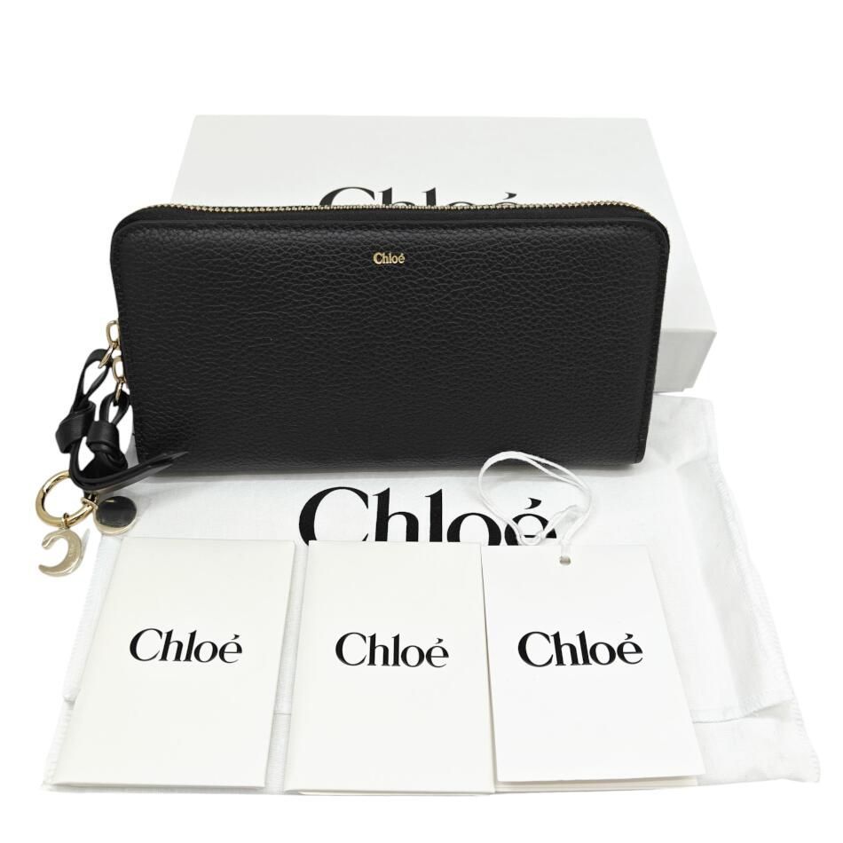 未使用 Chloe クロエ 長財布 ロングウォレット レザー ブラック 未使用品】Chloe クロエ 財布 長財布 ロングウォレット レザー