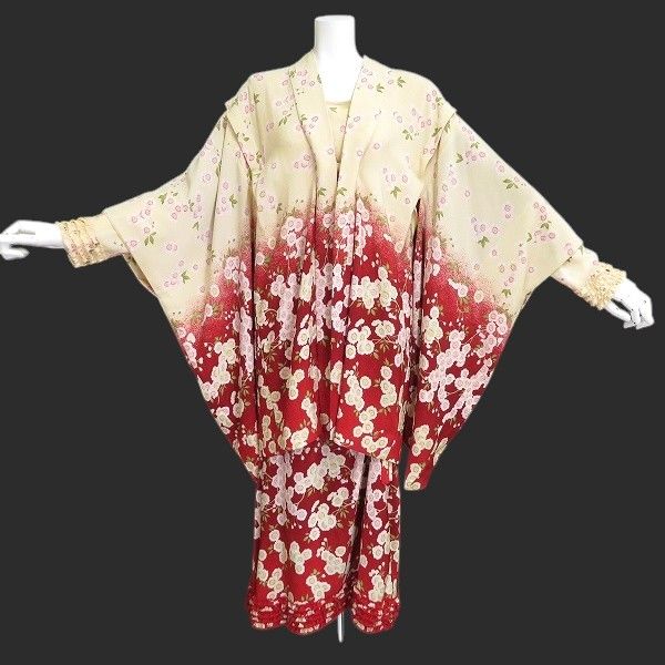 au ワンダフルワールド カネコイサオ セットアップ 桜柄 縮緬 ちりめん 羽織り ワンピース 2002年 和風 着物 970586 k01