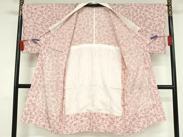 平和屋着物●長襦袢　無双仕立て　鳥獣戯画　洗える着物　AAAZ3092np 平和屋着物○長襦袢 無双仕立て 鳥獣戯画 洗える着物 AAAZ3092np