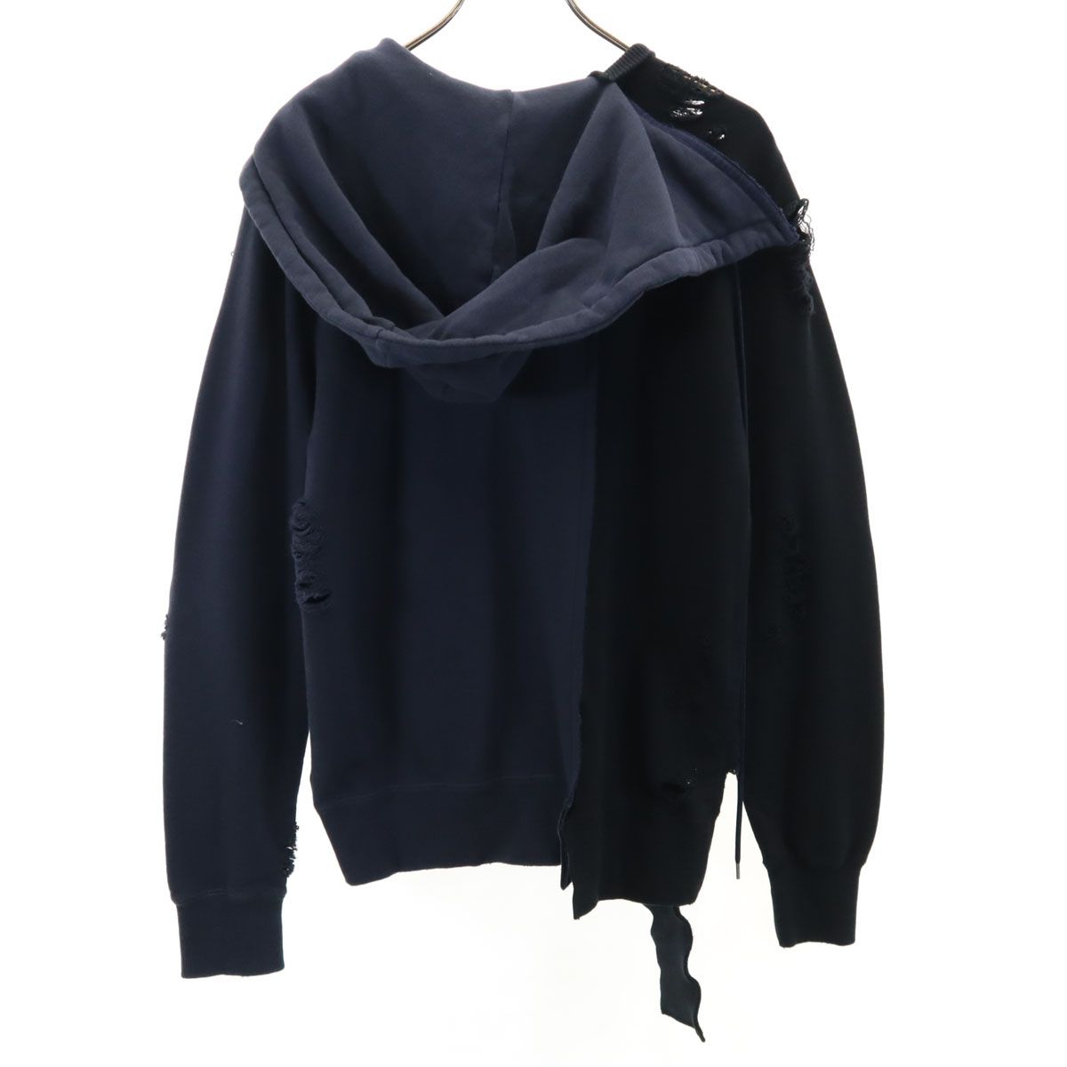 MIHARA YASUHIRO ミハラヤスヒロ 日本製 長袖 グランジ スウェットパーカー 44 ネイビー メンズ MIHARA YASUHIRO ミハラヤスヒロ 日本製 長袖 グランジ スウェット