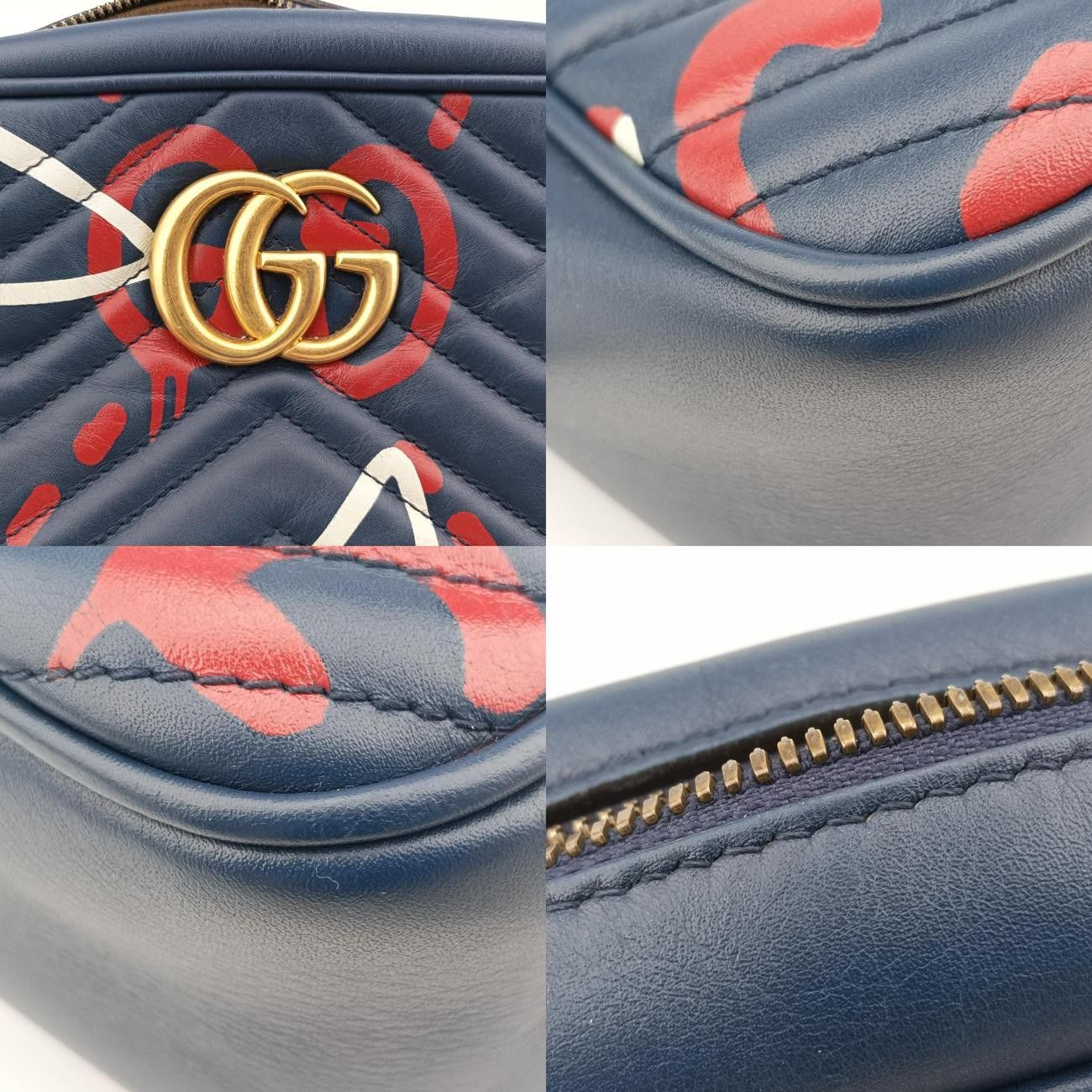 グッチGucciGGマーモントブルーレザー447632F020853260