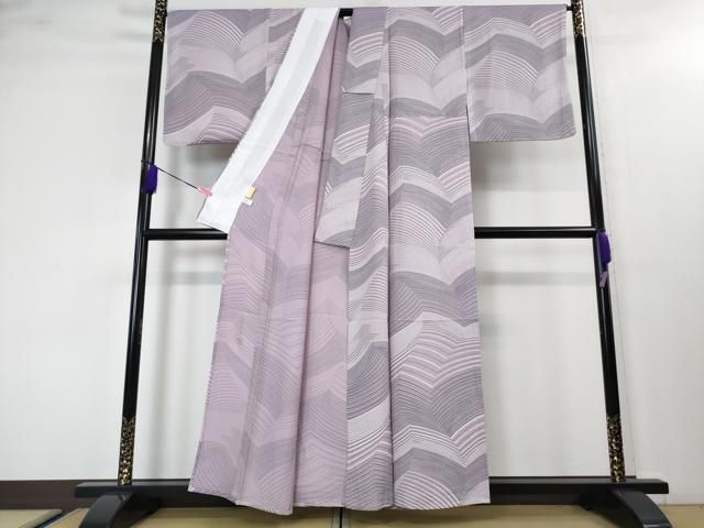 平和屋本店□極上 世界的友禅作家 千地泰弘 小紋 単衣 逸品 未