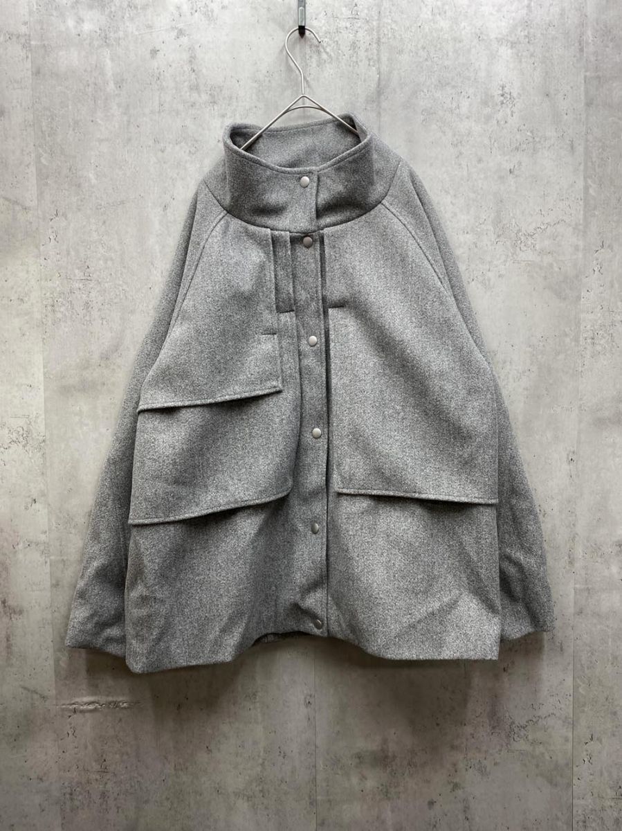 notch ノッチ 226-316-7781no アシメフラップショート コート sizeM グレー ◆ レディース