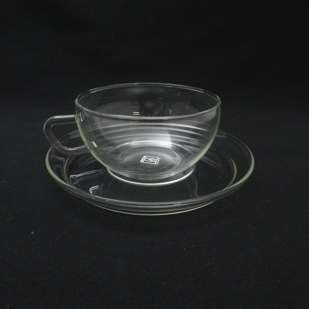 美品 JENAER GLAS イエナグラス カップ＆ソーサー 2客 耐熱