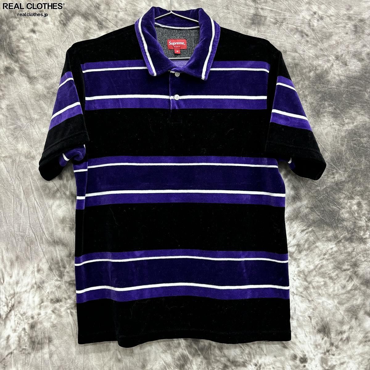 Supreme/シュプリーム【21SS】Stripe Velour Polo/ストライプ ベロア 半袖ポロシャツ/M - メルカリ