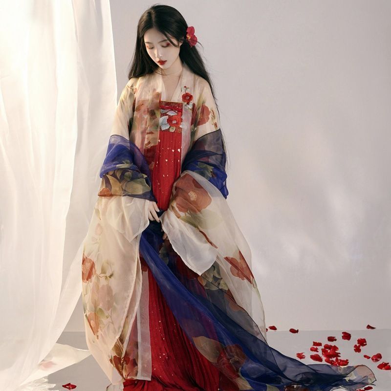 中華風ワンピースドレス古風チャイナドレスステージ衣装漢服中華服大袖シャツ唐製改良コスプレチャイナ服衣装仮装レディー