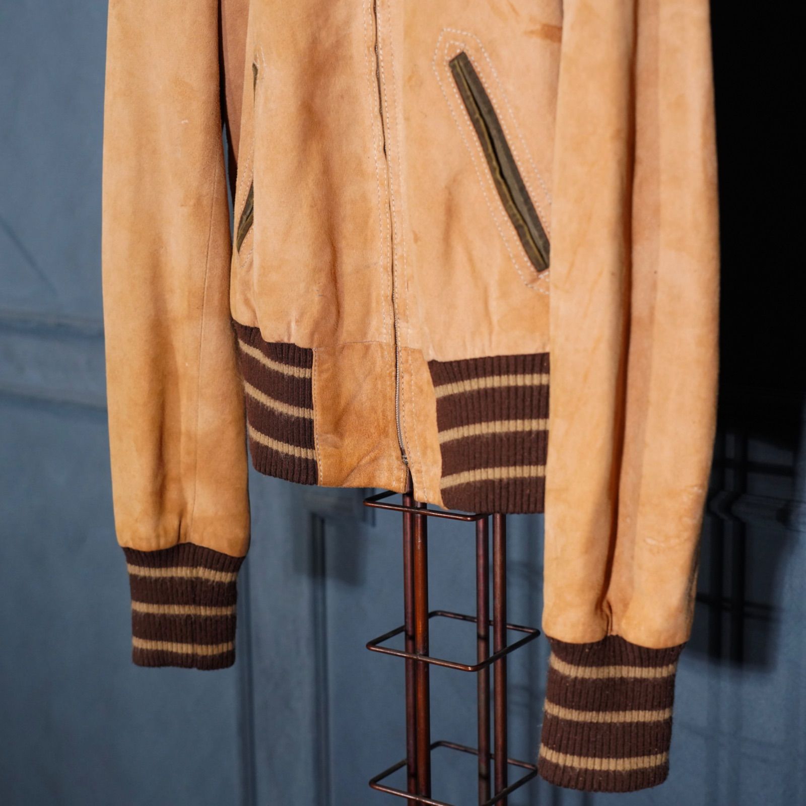 USA VINTAGE ECHO LEATHERS SUEDE LEATHER ZIP UP BLOUSON アメリカ古着スウェードレザージップアップブルゾン SIROKUMA-CORPORATION_COM