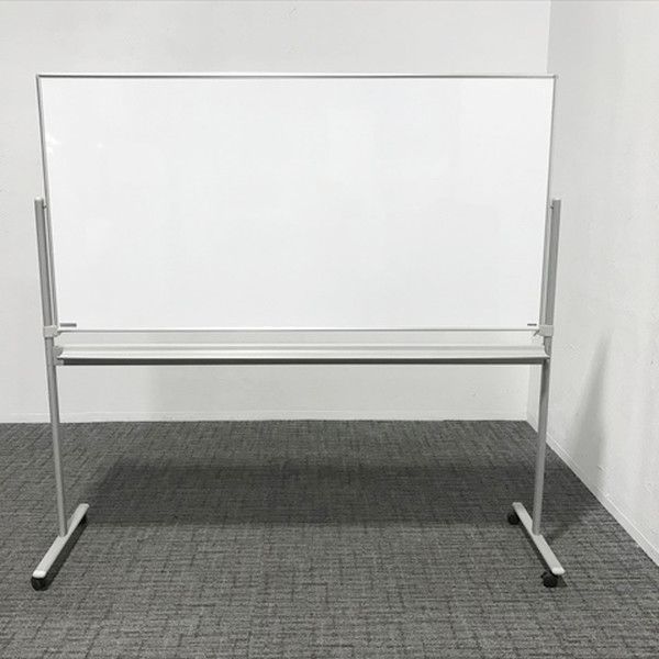 脚付ホワイトボード 両面式 ニチガク 片面暗線入り グレー