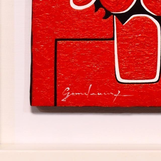 作者直接山梨発送●小さい赤バラ花F0号静物画●がんどうあつし肉筆油絵画明るい耐光 作者直接出品アトリエ山梨発送○小さい赤バラ花F0号静物画○