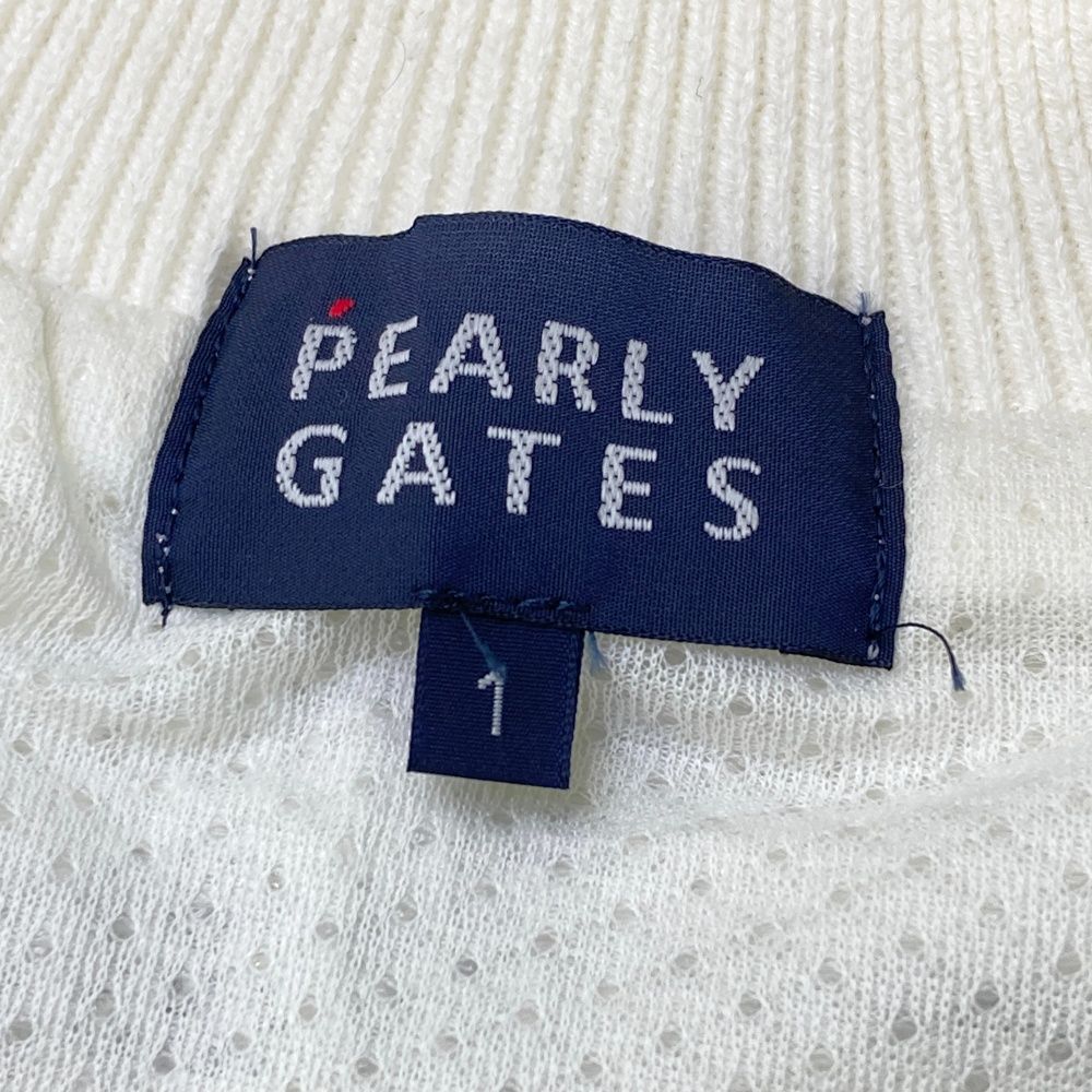 サイズ：1 PEARLY GATES パーリーゲイツ  裏地付 ニット ジップジャケット  ホワイト系 [240101472584] ゴルフウェア レディース ストスト サイズ：1 PEARLY GATES パーリーゲイツ 裏地付 ニット ジップ