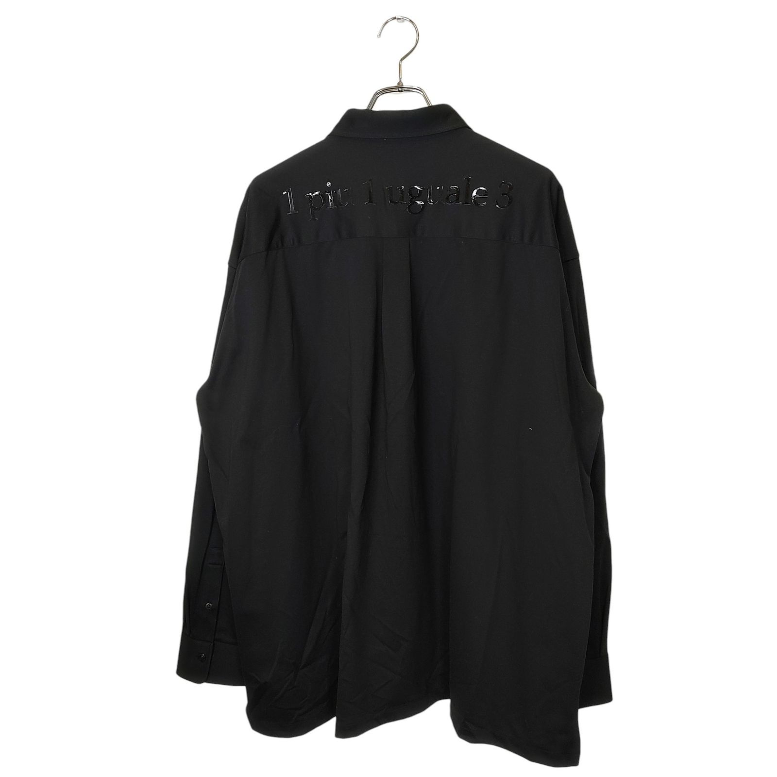 1PIU1UGUALE3 ウノピゥウノウグァーレトレ BIG SHIRTS オーバーサイズ 長袖 シャツ MRS175 CTP110 8 XXXL ブラック メンズ