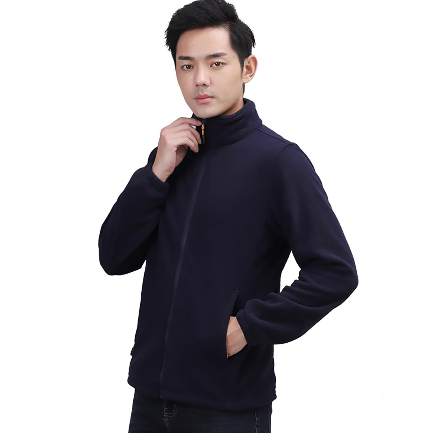 上着 保温軽量 アウトドア登山服 春秋冬 ジャケットコートフルジップ フリースメンズ [FLYGAGA]