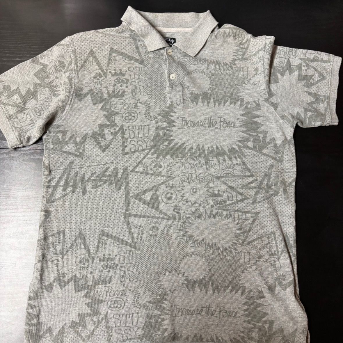 Stussy グレー ポロシャツ Mサイズ Stussy グレー ポロシャツ Mサイズ