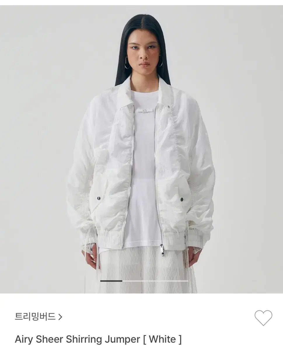 TREEMINGBIRD Airy sheer shirring jumper white