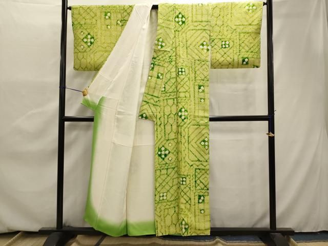 平和屋着物○上質な小紋 総絞り 菱文 正絹 逸品 AAAZ0623ck