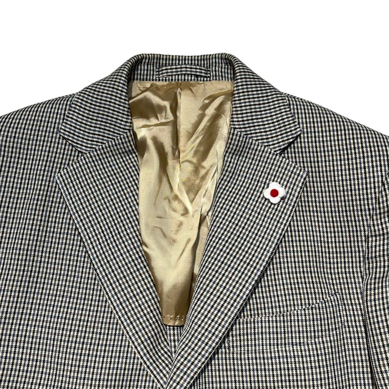 LARDINI(ラルディーニ) Gun club check 3B jacket ガンクラブ チェック 3B テーラード ジャケット 50(XL程度)  ベージュ ドレス スーツ - メルカリ