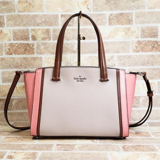 ケイトスペード ☆ レザー ２WAY ハンドバッグ 底鋲付 自立OK ピンク