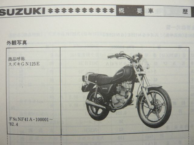 GN125E サービスマニュアル スズキ 正規 中古 バイク 整備書 配線図有り NF41A Xc 車検 整備情報 - メルカリ