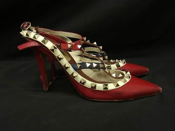 Valentino Garavani ロックスタッズラムレザーパンプス VALENTINO 
