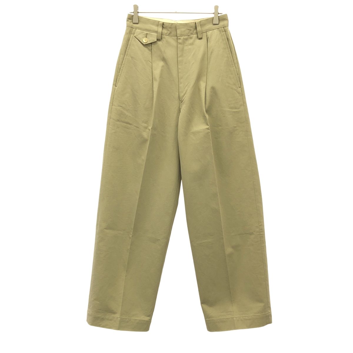 AURALEE オーラリー 25SS WASHED FINX CHINO ONE-TUCK チノタックパンツ A25SP05FC ベージュ 0