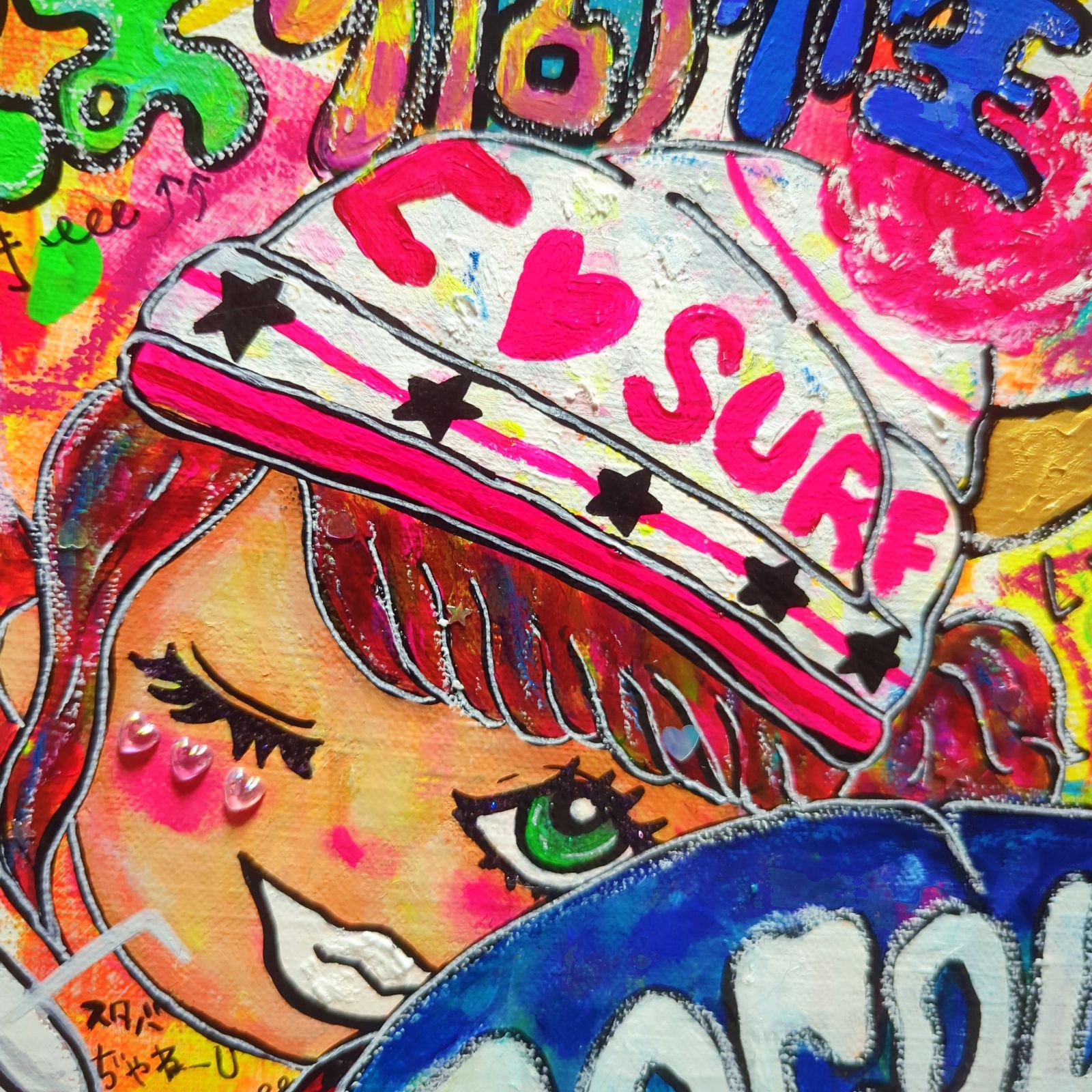 【S4号/一点物イラストアート】平成ギャルちゃん-ケツルルバージョン S4号/一点物イラストアート】平成ギャルちゃん-ケツルル