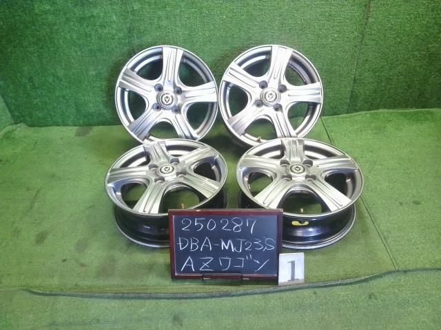 個人宅不可 離島不可 14インチ 社外 アルミホイール 4本 14×4.5J 4穴 PCD100 45 ハブ径72m VELVA AZワゴン外し 自社品番250287