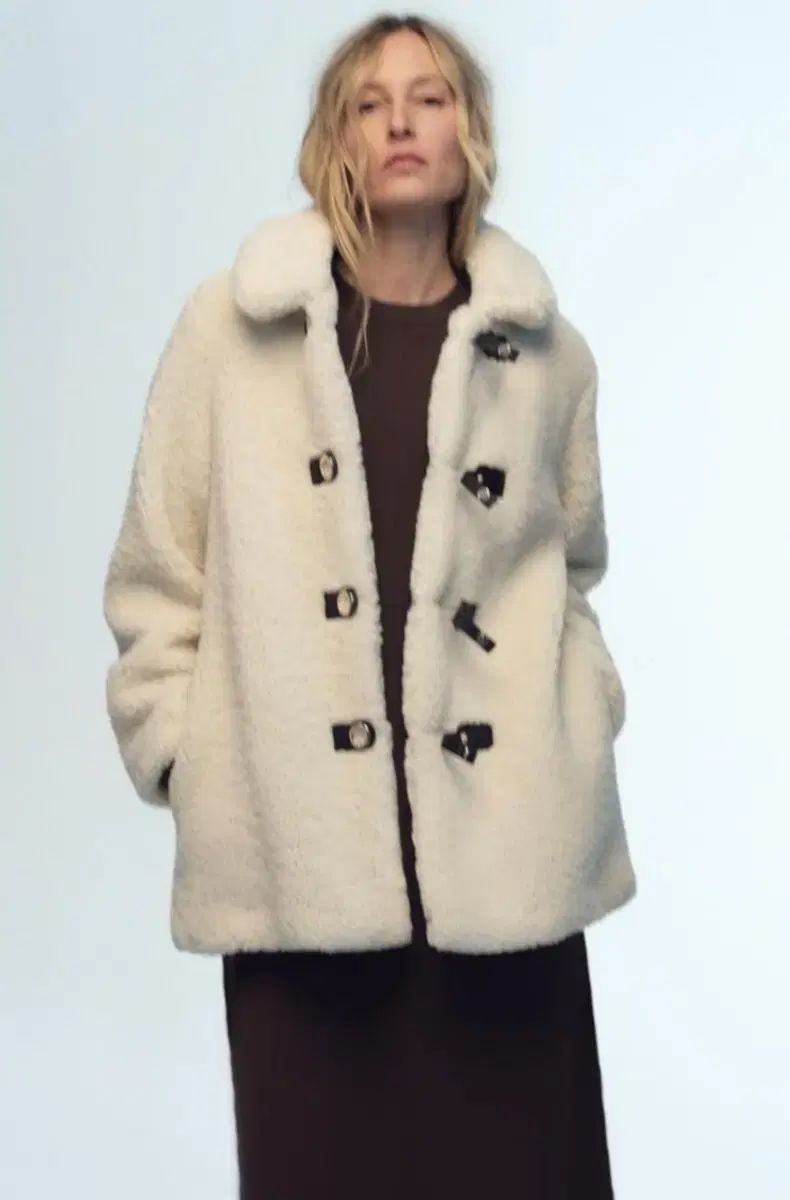ZARA ザラ トグル テディベア コート シアリング ジャケット ボア xs サイズ