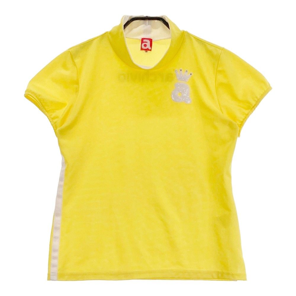 サイズ：38 ARCHIVIO アルチビオ  ハイネック 半袖Tシャツ  イエロー系 [240101489469] ゴルフウェア レディース ストスト ARCHIVIO アルチビオ ハイネック 半袖Tシャツ イエロー系 38