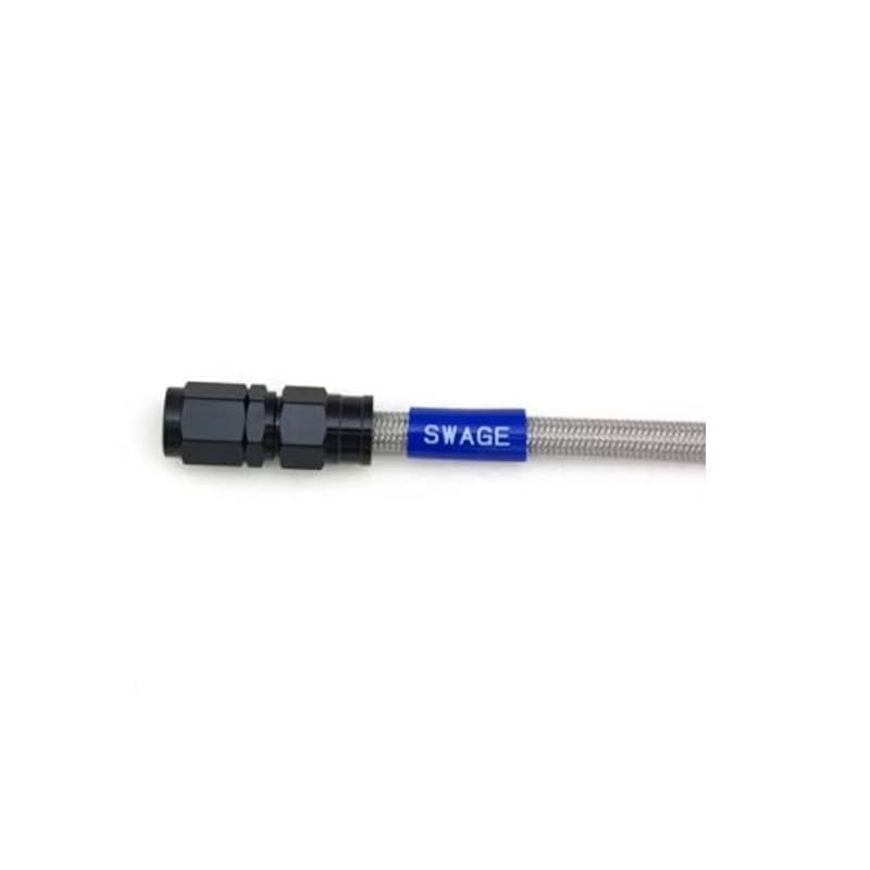 SWAGE LINE(スウェッジライン) イージーオーダーブレーキホース 汎用ホース ストレートフィッティング アルミ(ブラック) クリアホース 575mm BAK-1010M-0575