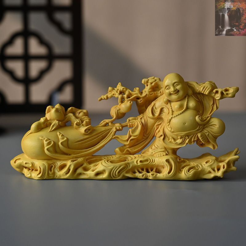 銅製 仏像黄金袋弥勒仏仏像 めでたい如意 楽観仏 工芸品 置物 七福神