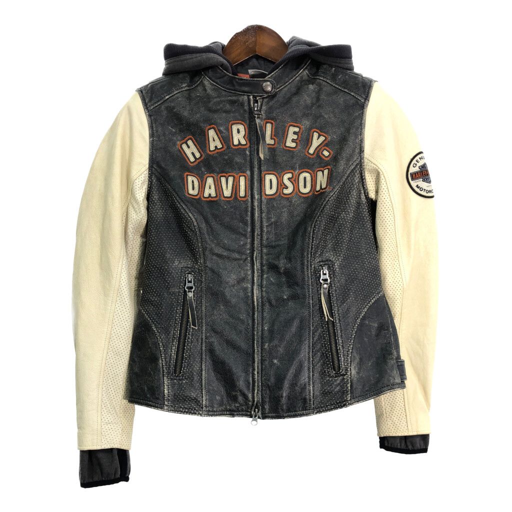 ハーレーダビットソン　古着　革ジャン　ライダース　レザー　Mサイズ　ジャケット USA製 ハーレーダビッドソン シングル ライダース 肉厚 レザー