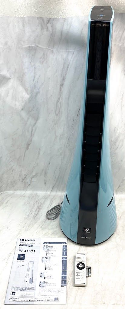 極美品】 SHARP プラズマクラスター搭載 スリムイオンファン ブルー系